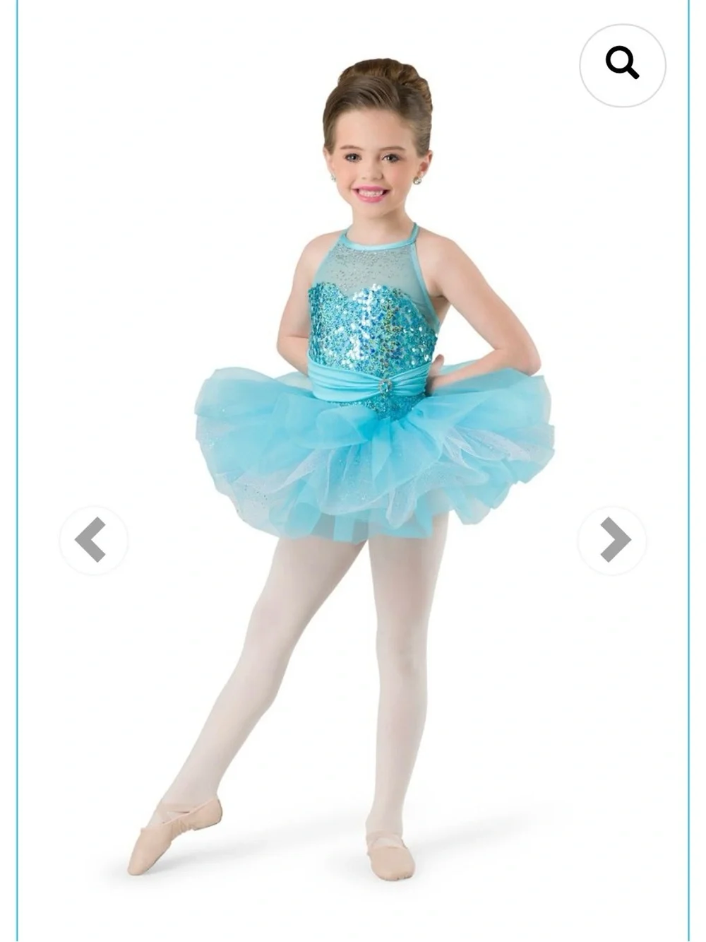 Dancing on Air Sparkling Aqua Fringe and Tutu Dance Costume - Size: LC